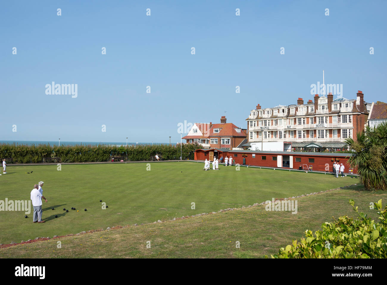 Walpole Bay Hotel and bowling Club, Cliftonville, Margate, Kent, England, United Kingdom Stock Photo