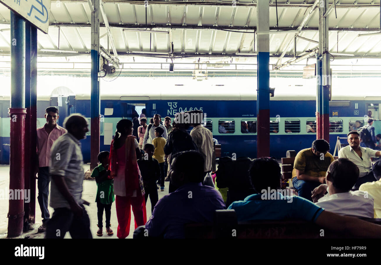 People waiting for the train. Stock Photo