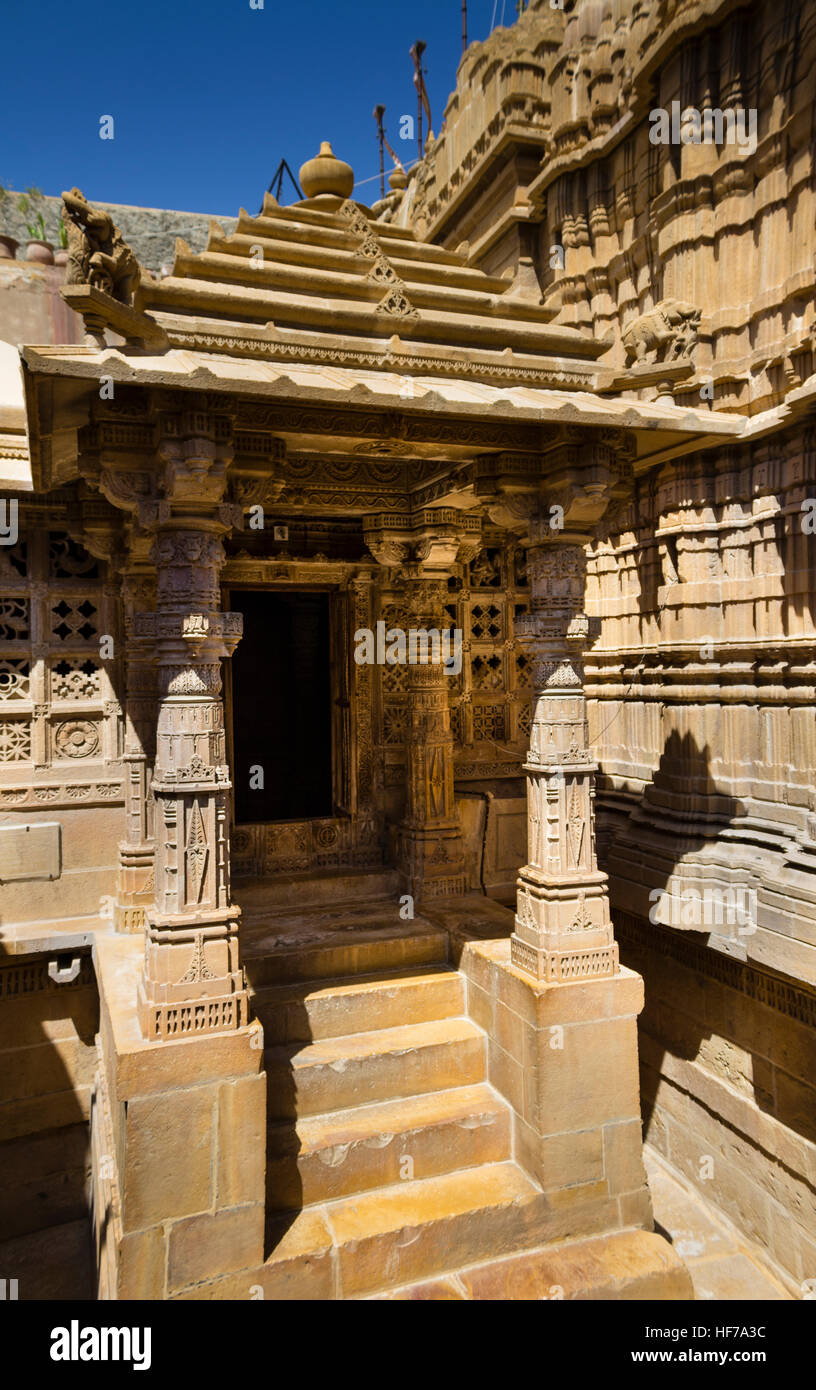 These are a group of Jain temples dating back 12th and 15th centuries and are dedicated to various Jain Tirthankars (Hermits). On the walls of the tem Stock Photo