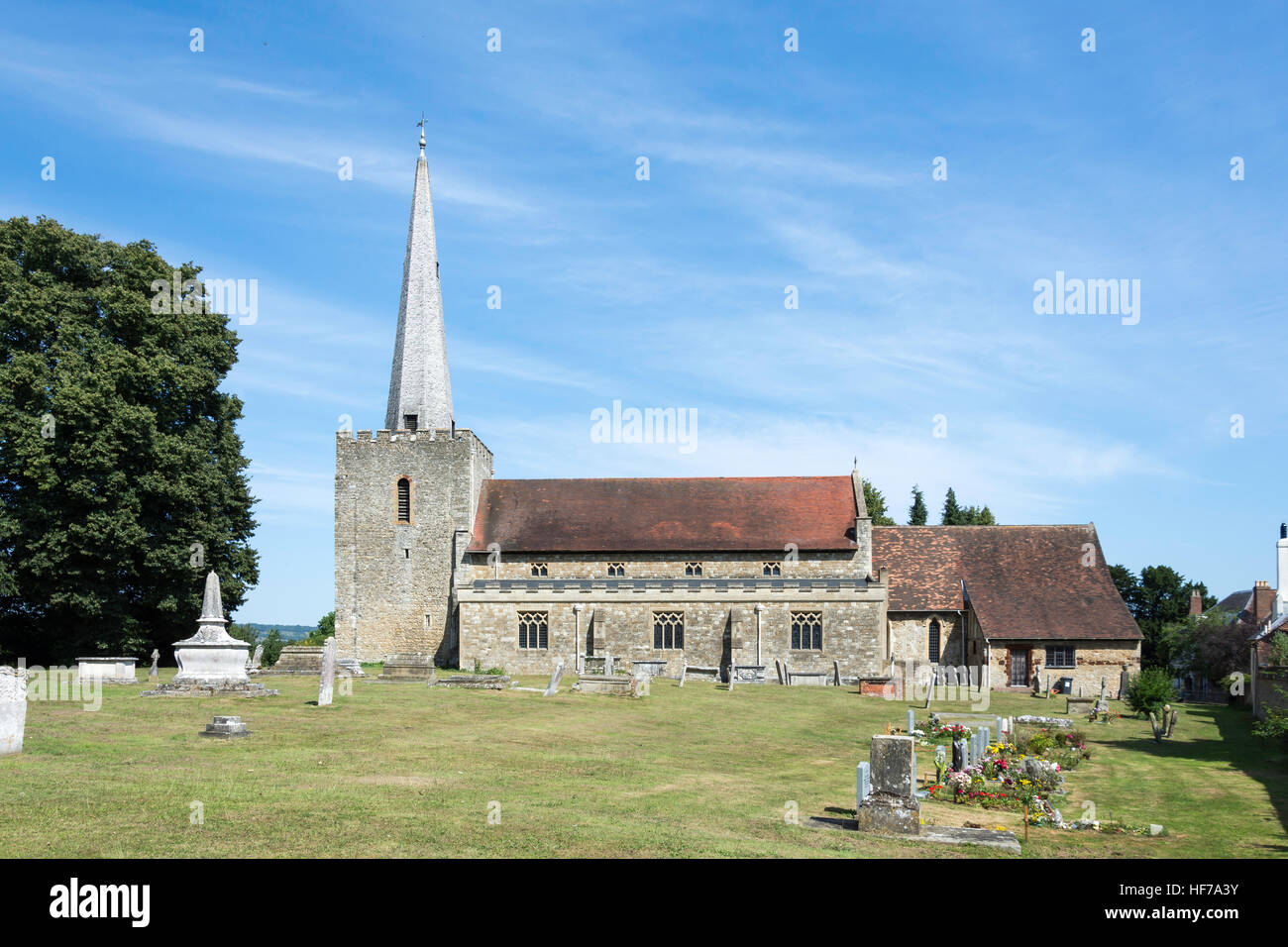 St.Mary the Virgin Parish Church, High Street, West Malling, Kent, England, United Kingdom Stock Photo