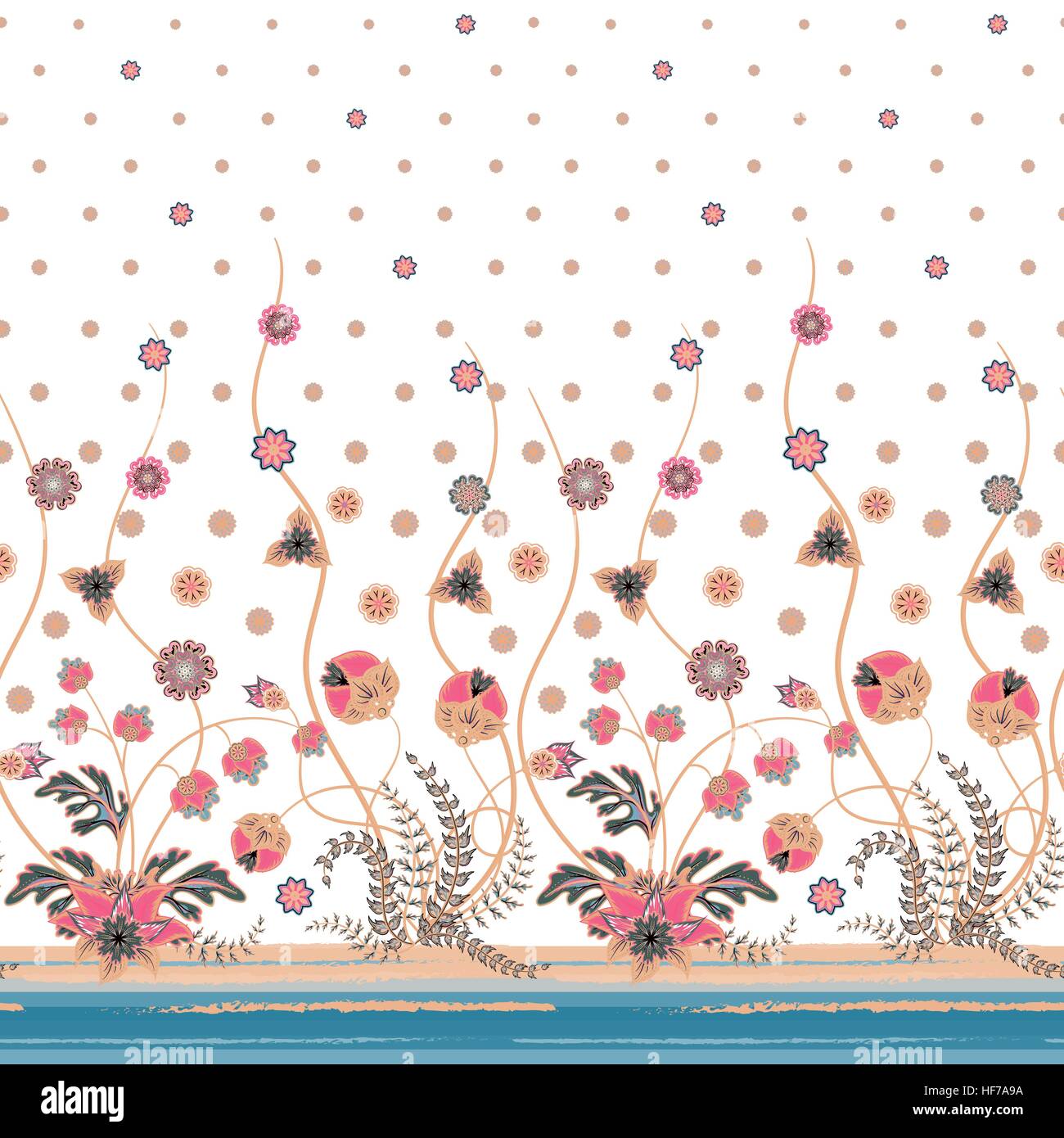 Vector elegant seamless pattern with abstract flowers for your design ...
