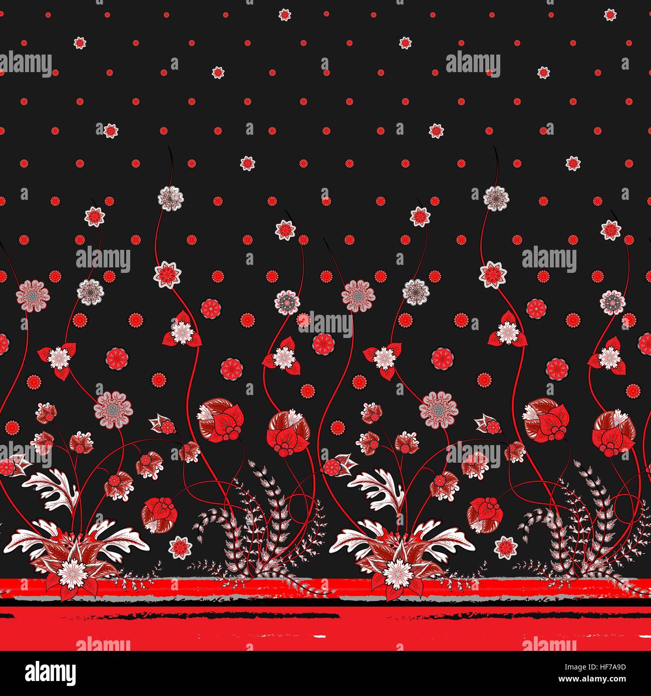Vector elegant seamless pattern with abstract flowers for your design ...