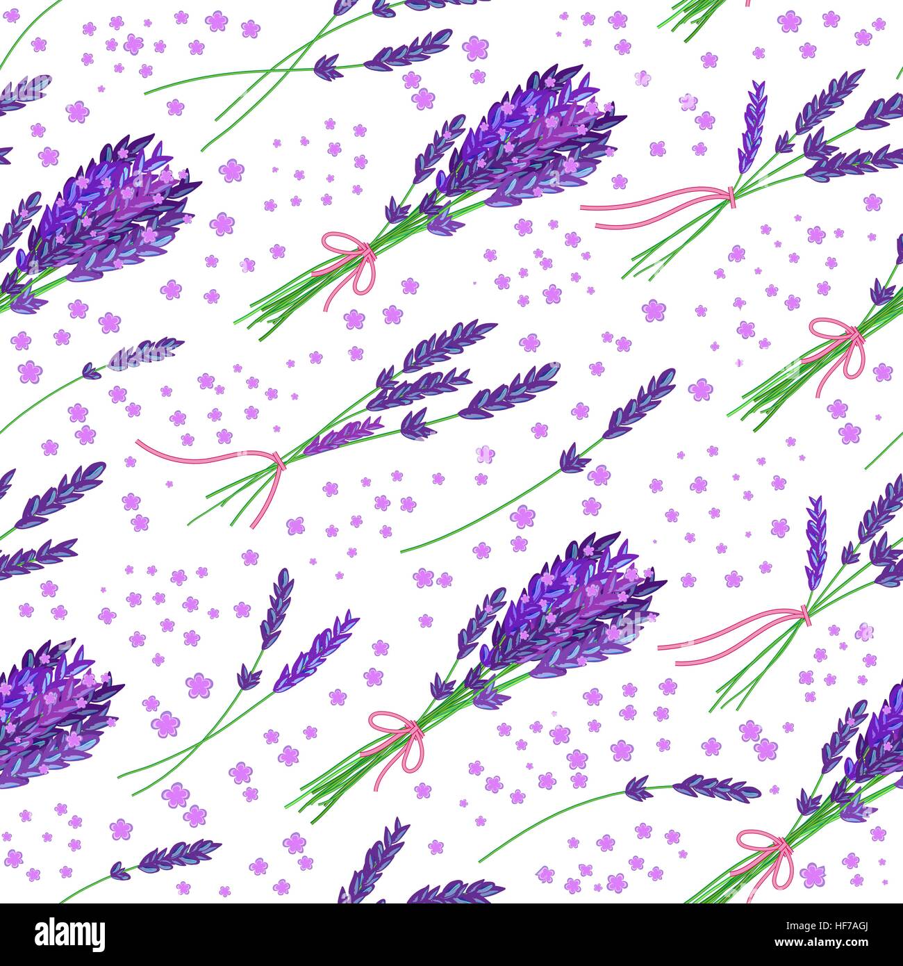 Vector seamless pattern with hand drawn lavender illustration. Vintage ...