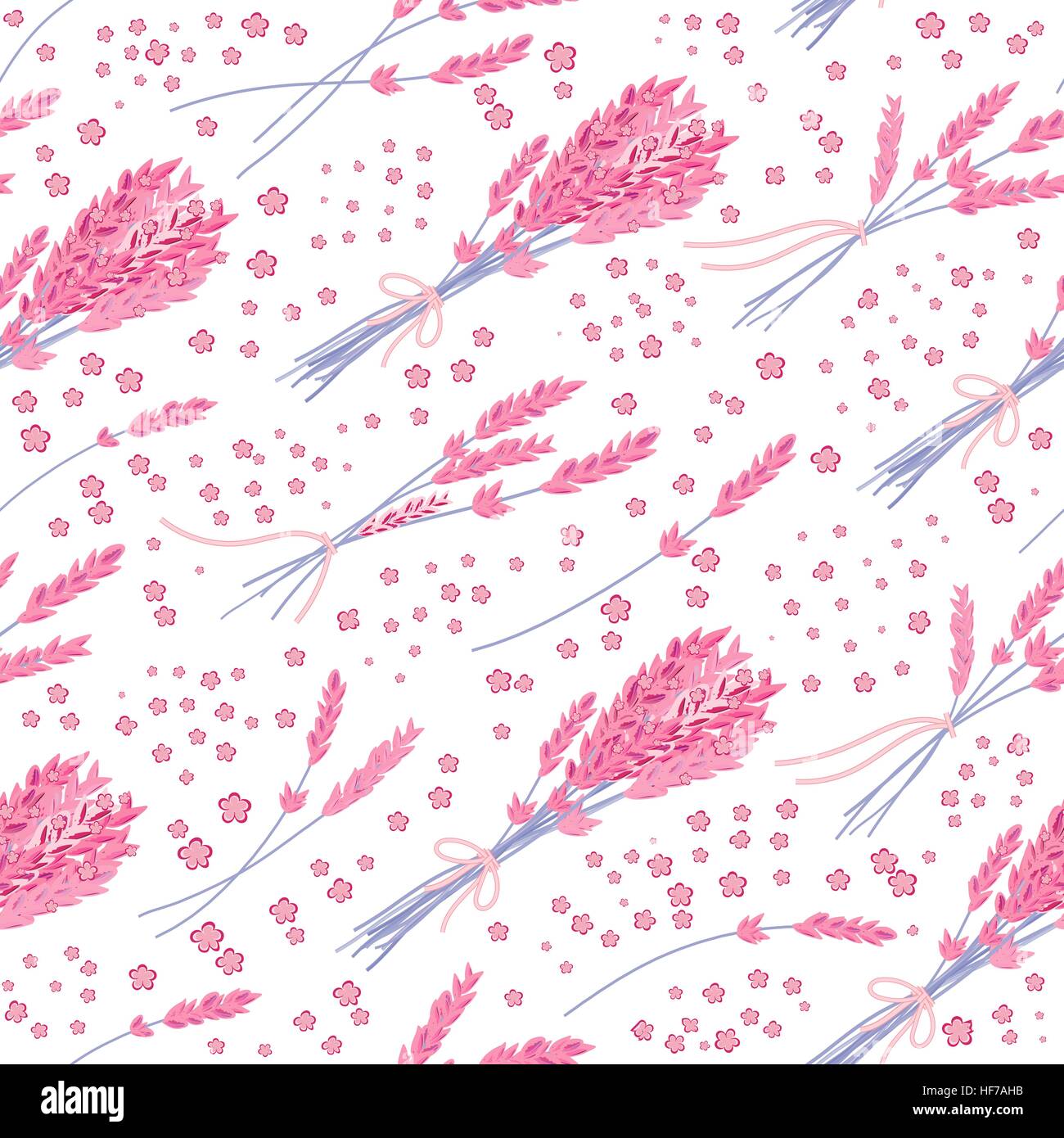 Vector seamless pattern with hand drawn lavender illustration. Vintage ...