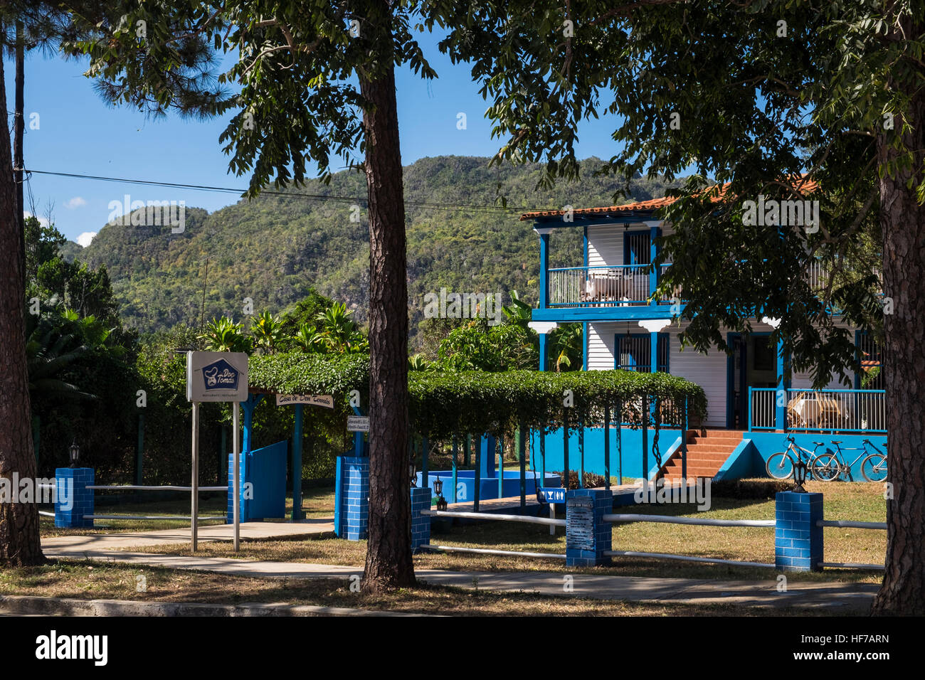 Restaurant Don Tomas on the edge of  town, Vinales, Cuba Stock Photo