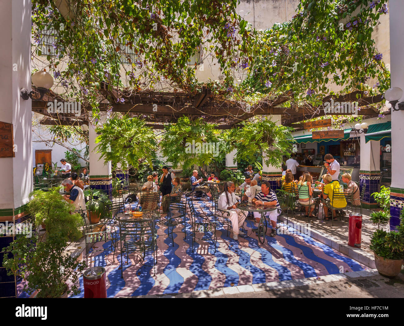 Courtyard of La Marina restaurant in Habana Vieja, Havana, Cuba Stock Photo