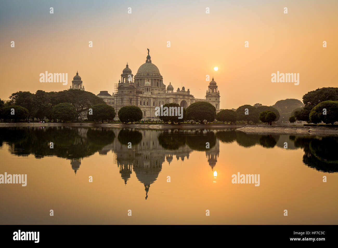 Victoria Memorial architectural building monument and museum at sunrise