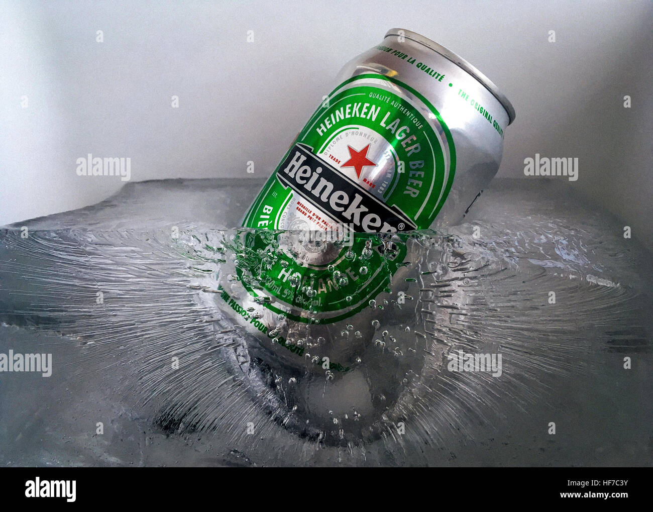 Heineken beer can Stock Photo