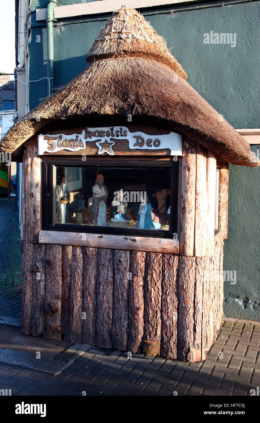 Thatched Nativity scene in Oldcastle, Ireland Stock Photo Alamy