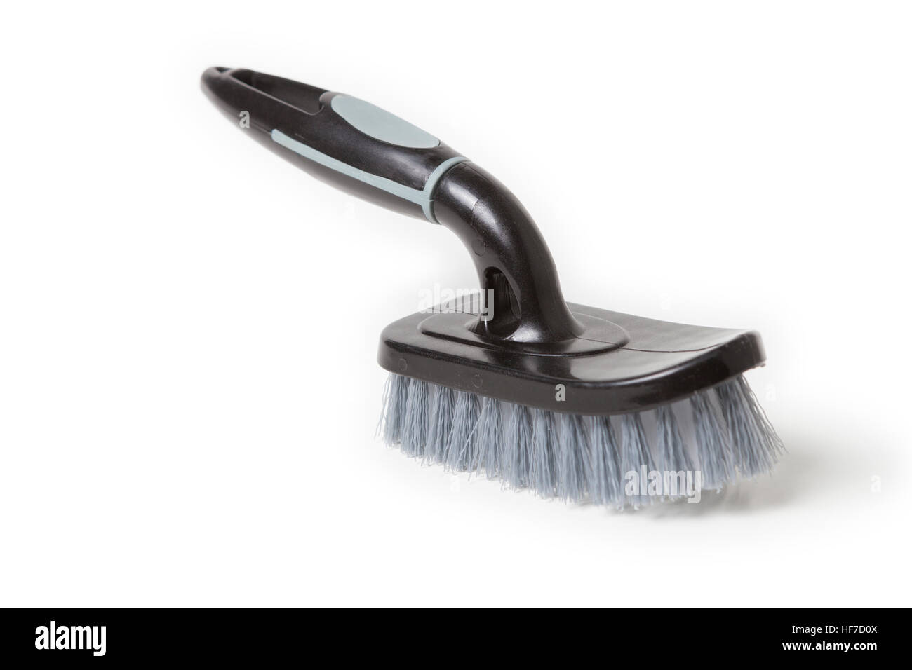 Handheld scrub brush for cleaning, isolated over white background. Stock Photo