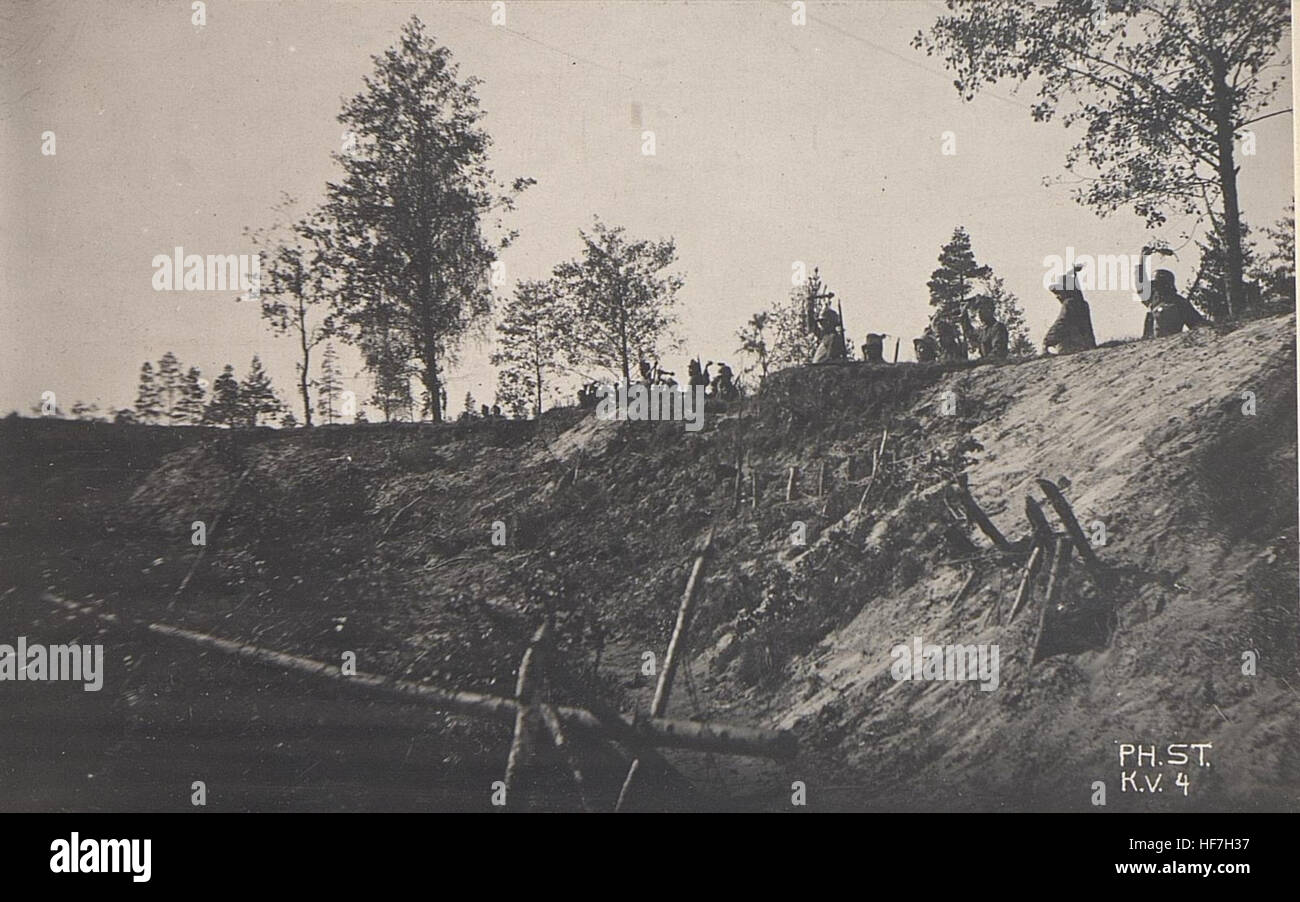 Beim Vorgehen. Schützen-Regiment 33, Zarzecz am Stochod 15693474) Stock Photo