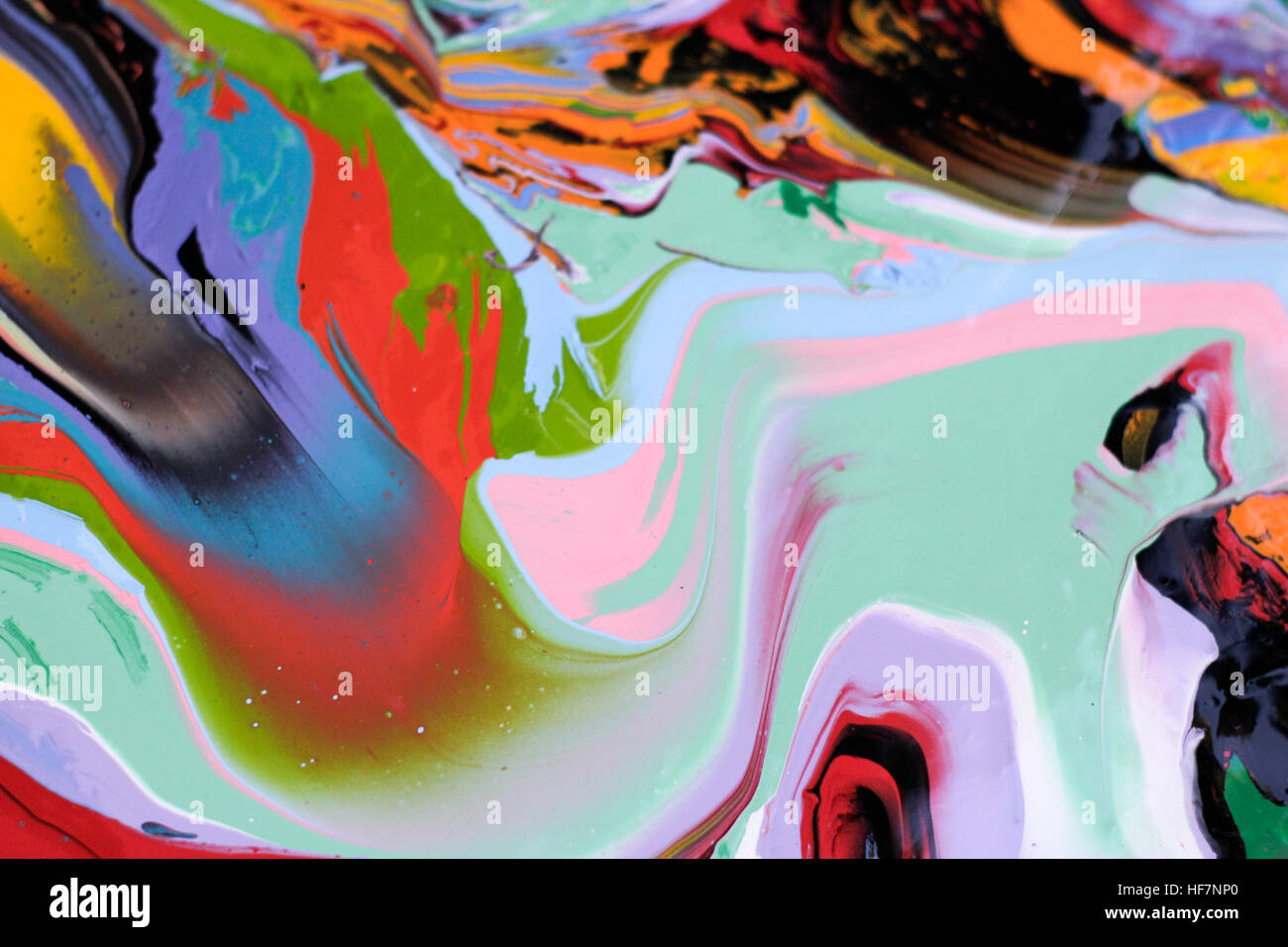 Photograph of a colorful paint abstract pattern Stock Photo - Alamy