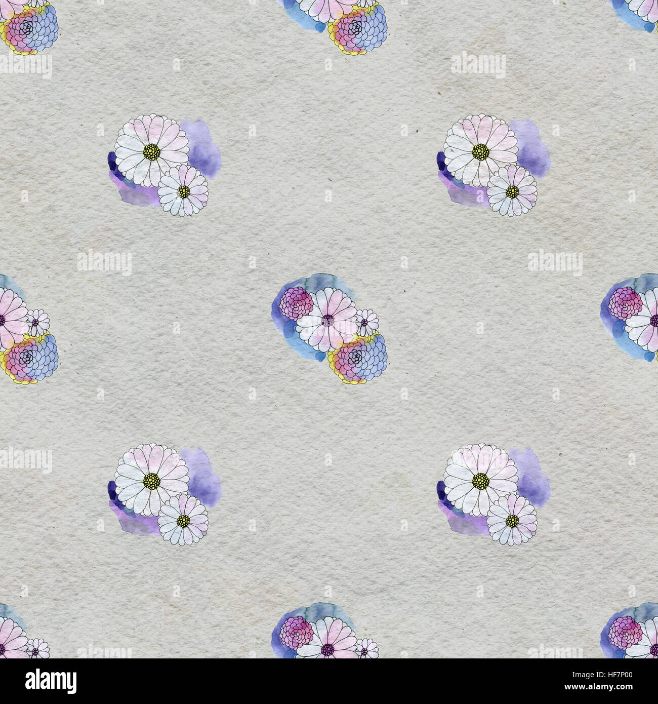 Seamless floral pattern with daisy flowers Stock Photo - Alamy