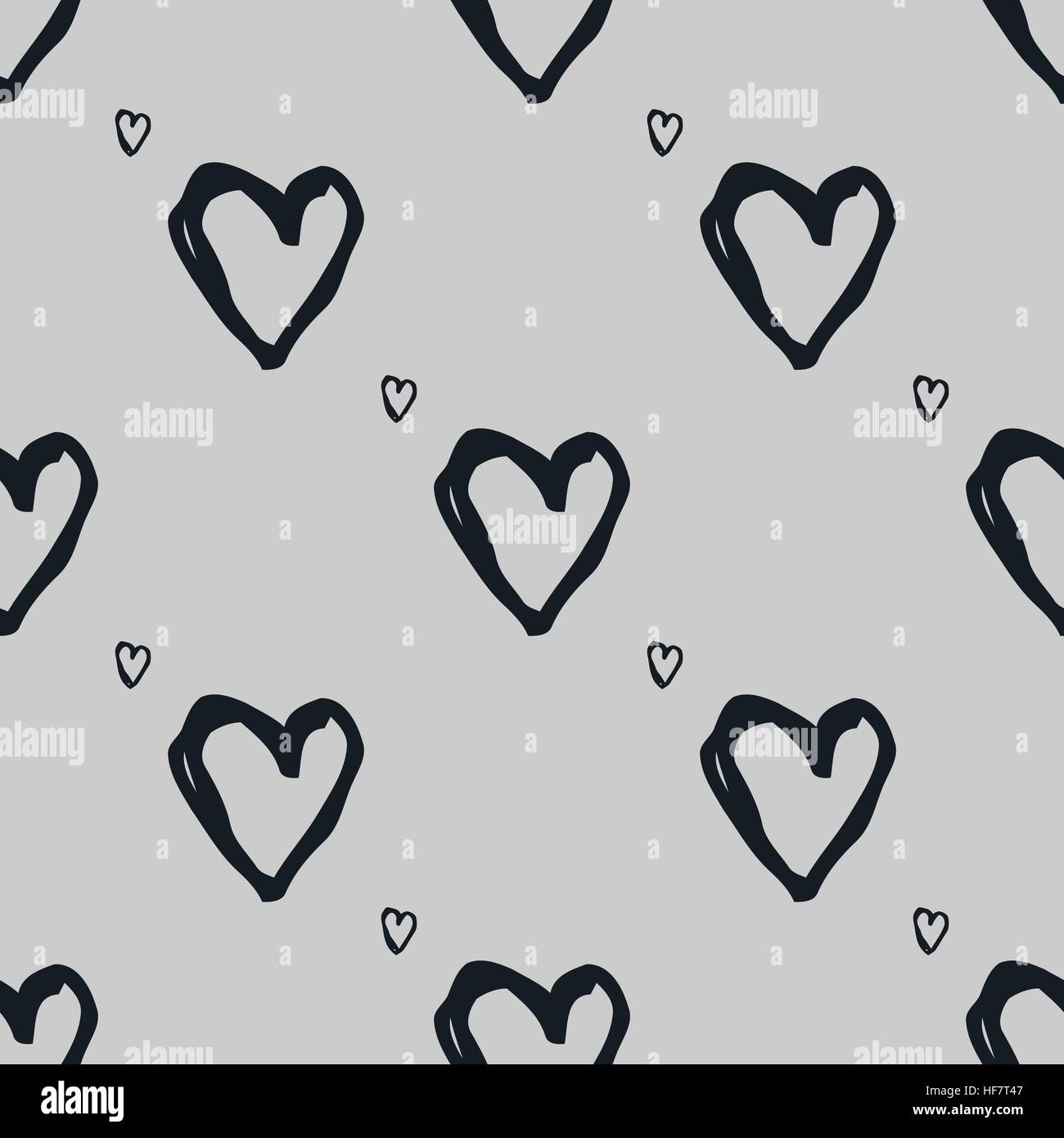 Doodle seamless pattern with hearts Stock Vector Image & Art - Alamy