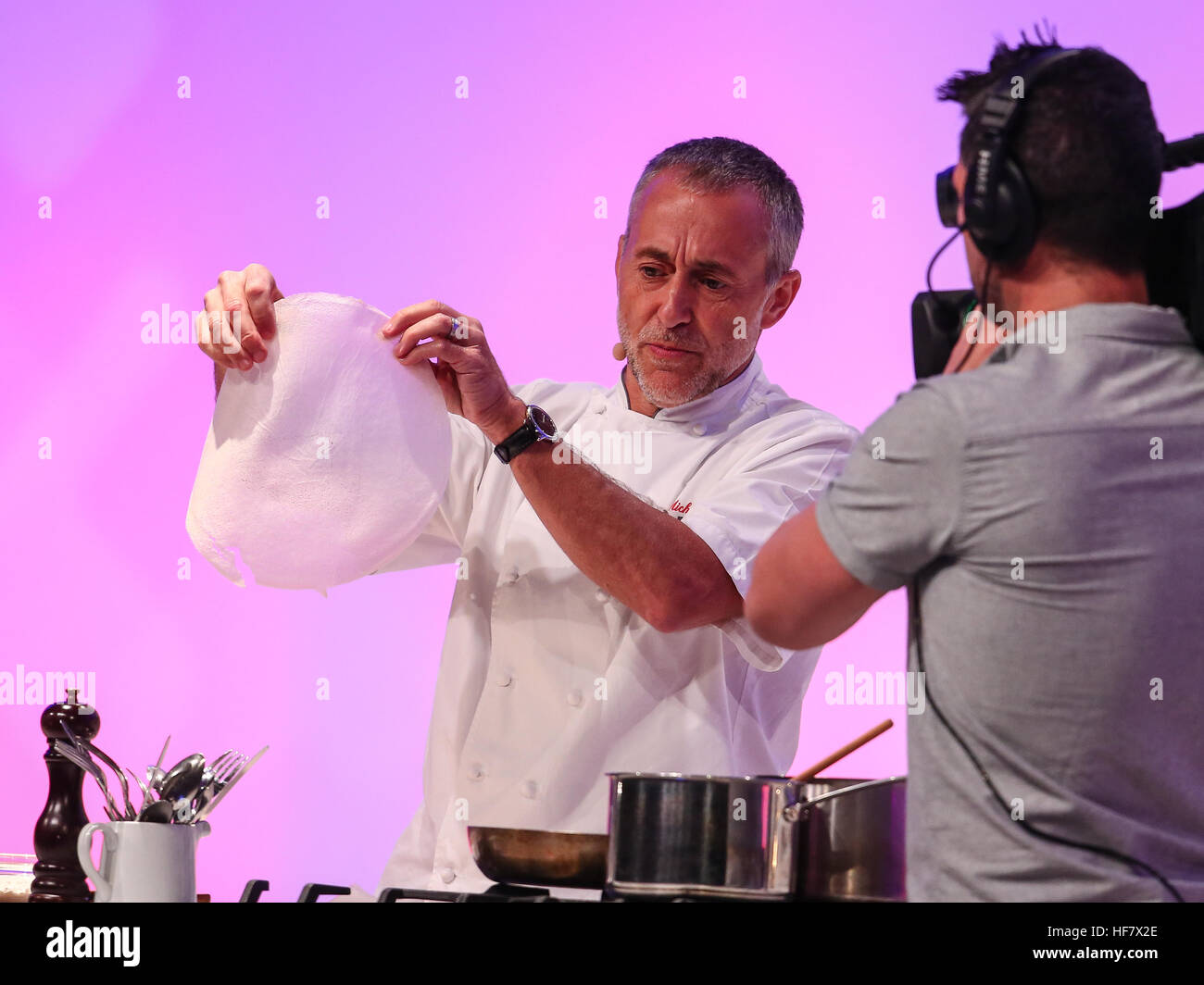 The BBC Good Food Show Michel Roux gives a cookery demonstration in
