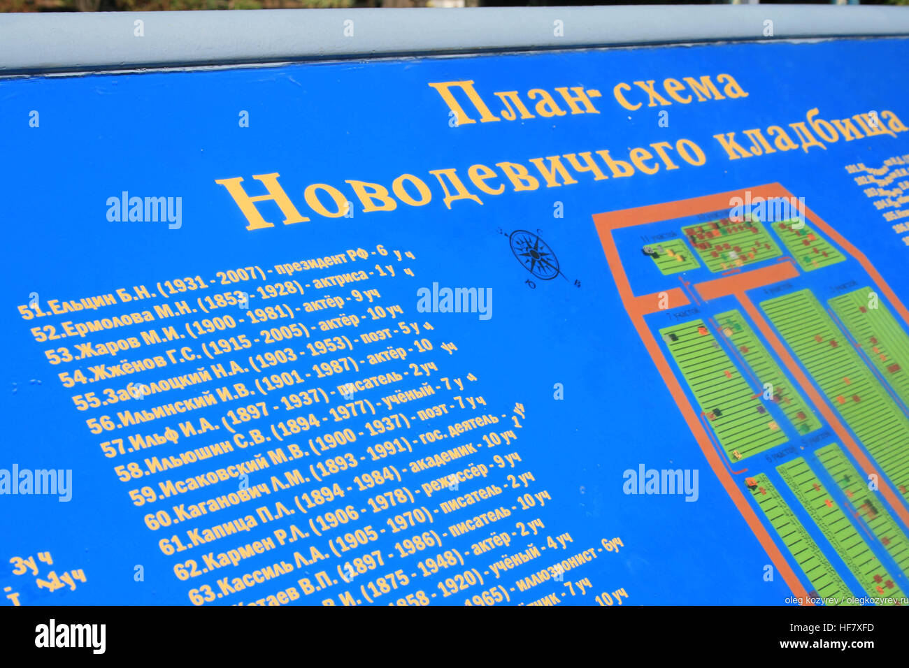 Boris Yeltsin Name Scheme Novodevichy cemetery Stock Photo