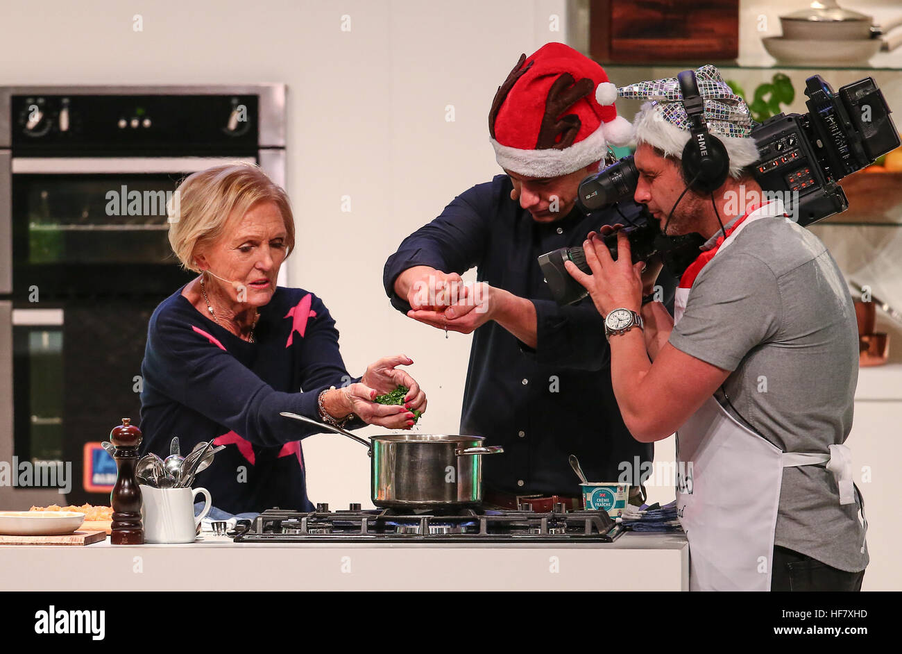 The BBC Good Food Show Mary Berry and Paul Hollywood give a cookery demonstration in the