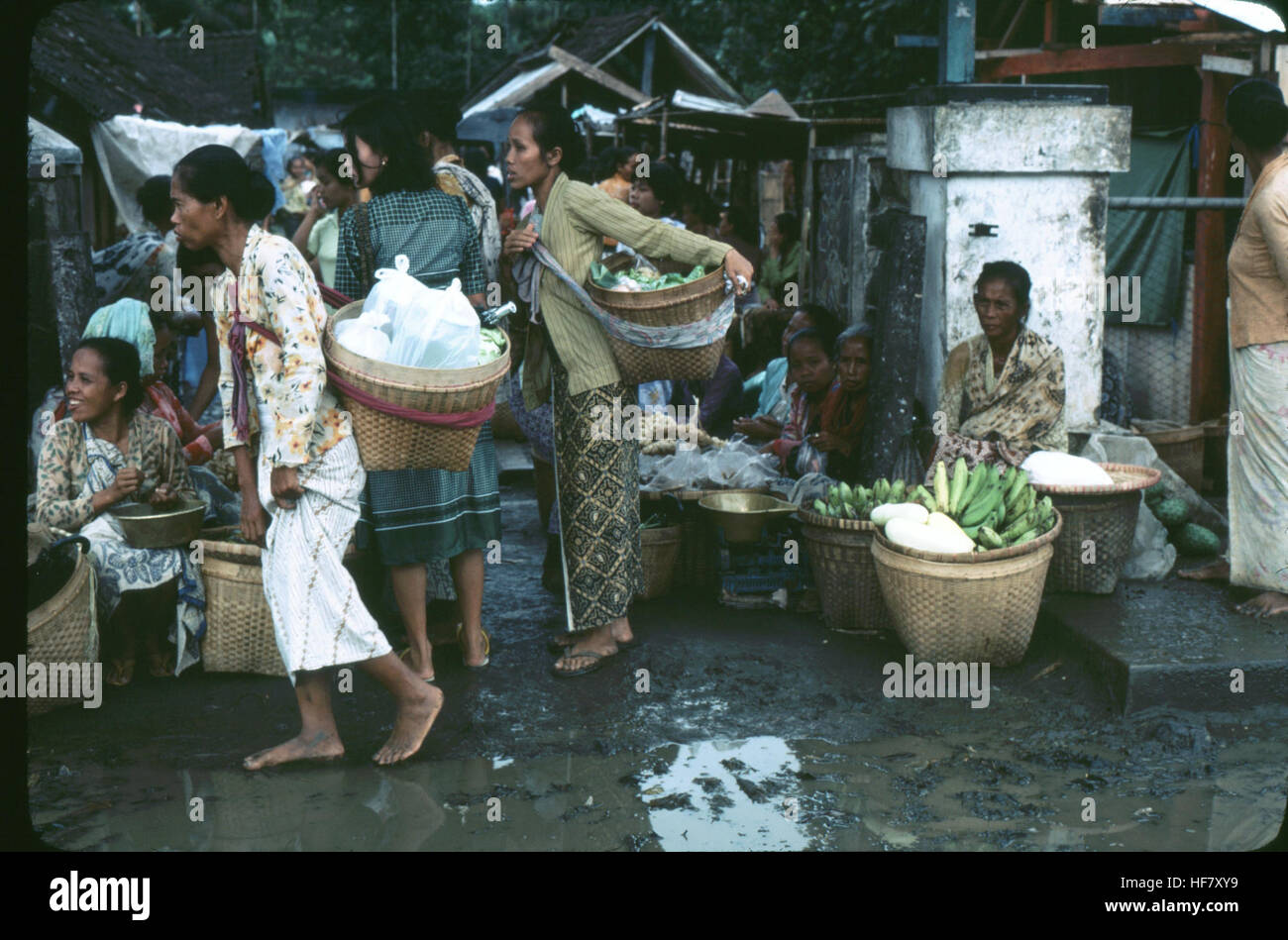 Women in the market; area of Jogjakarta, Java, Indonesia. Stock Photo