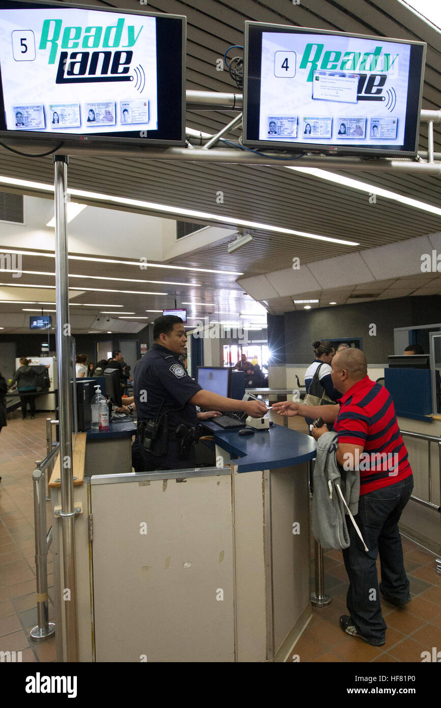 San Ysidro CBP San Diego Operations U.S. Customs and Border Protection officer processes