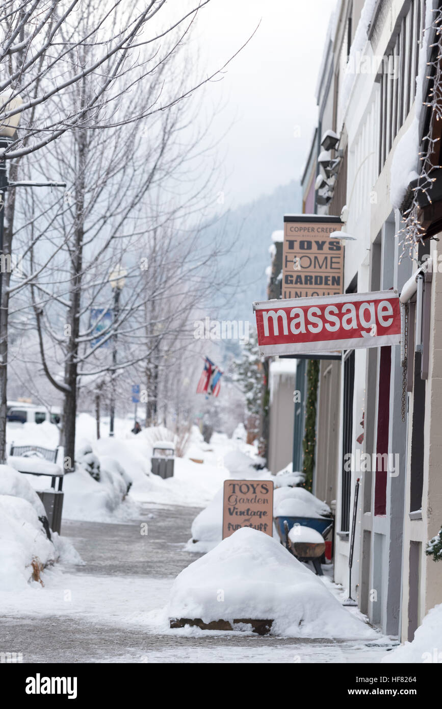 Downtown Joseph Oregon in winter Stock Photo Alamy