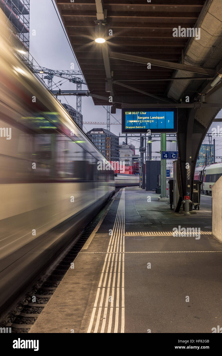 Train leaving the station of Zurich - 1 Stock Photo