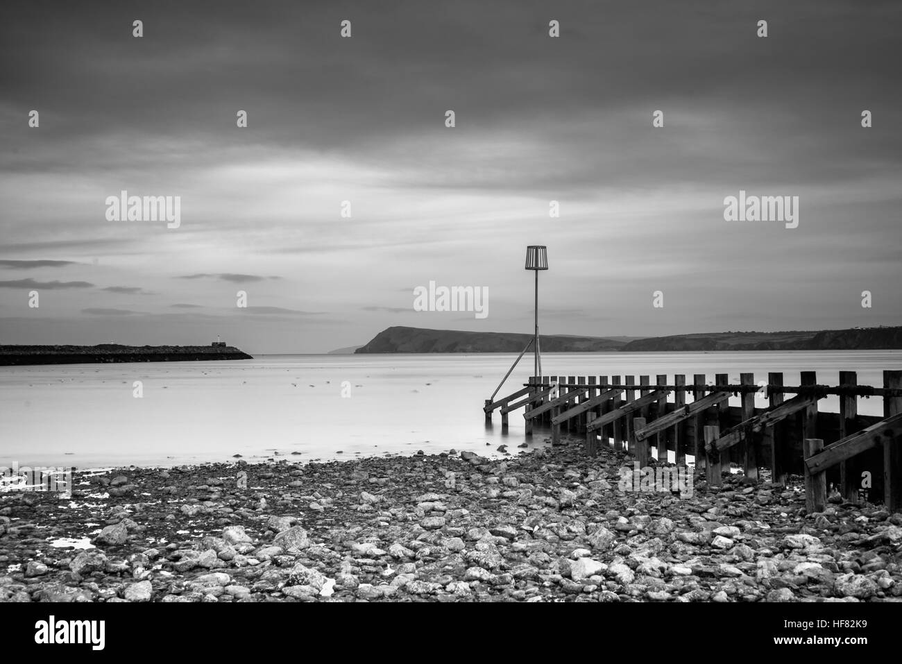 Beach at Fishguard harbour, Pembrokeshire wales Stock Photo
