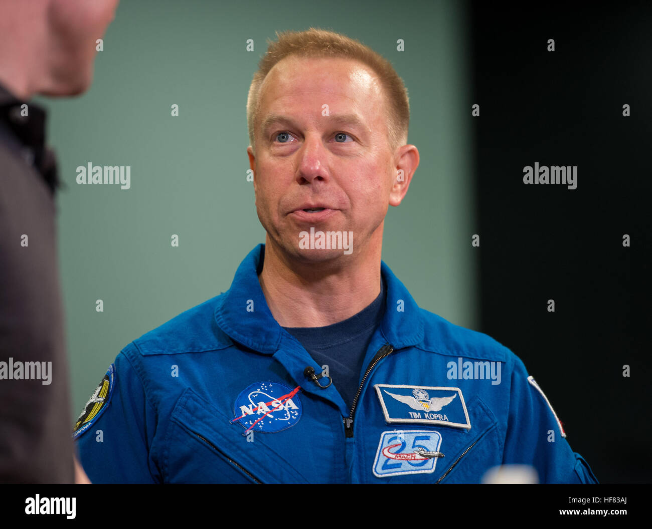 NASA astronaut Tim Kopra, speaks during a social media event with the U.S. Army, Tuesday, September 13, 2016 at the Smithsonian National Air and Space Museum in Washington. Aubrey Gemignani) Stock Photo