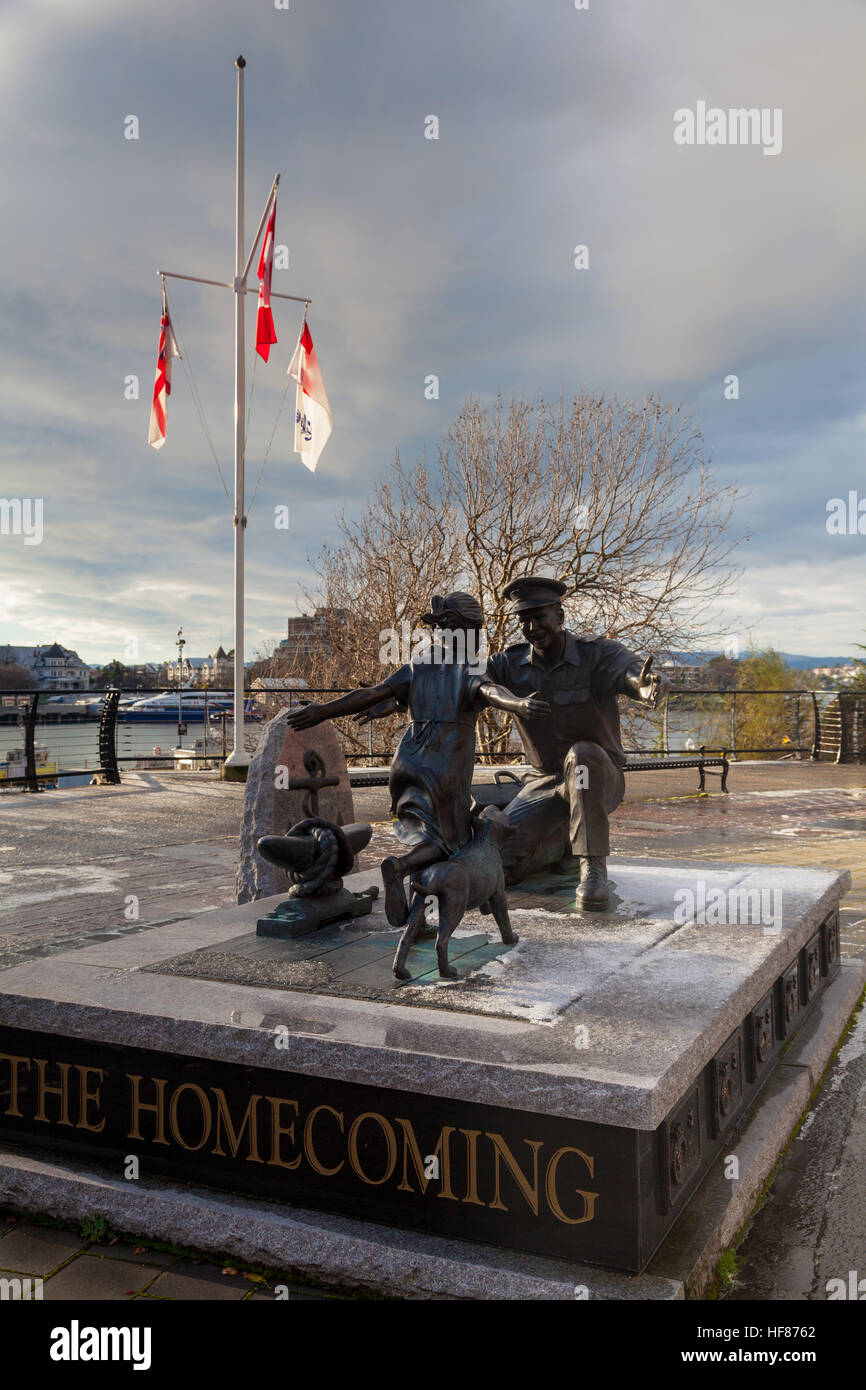 The statue in Victoria Harbour, Canada Stock Photo Alamy