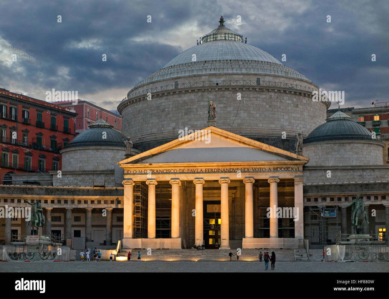 San Francesco di Paola at Piazza del Plebiscito Naples Italy Stock Photo