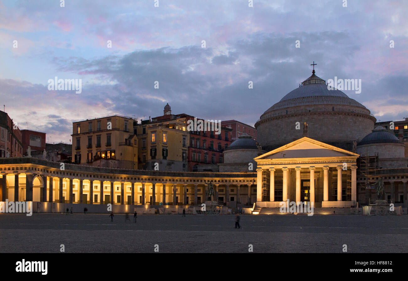 San Francesco di Paola at Piazza del Plebiscito Naples Italy Stock Photo