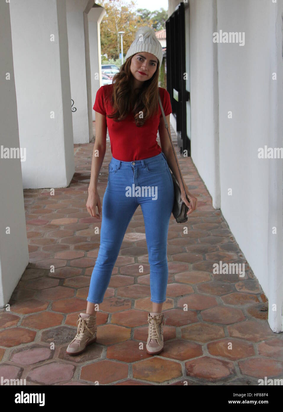 Blanca Blanco visits a Starbucks store and poses for pictures Featuring