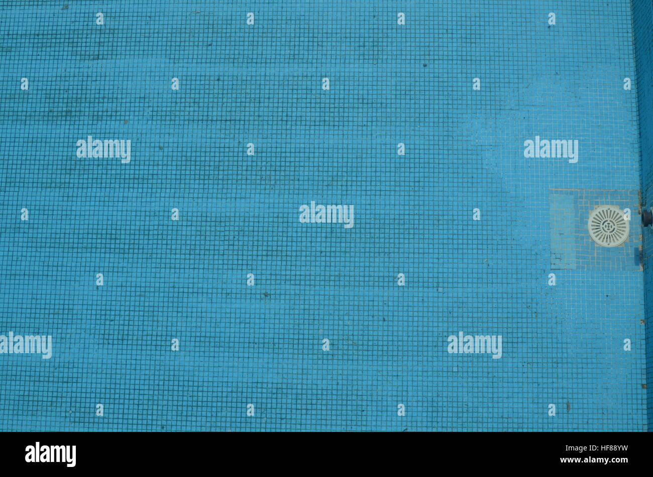 Pool Bottom Surface Water surface of a swimming pool with its bottom with a drain Stock ...
