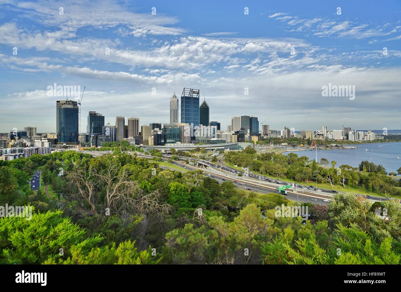 Kings Park, a large park in the city of Perth, is home to the Western Australian Botanic Garden. Stock Photo