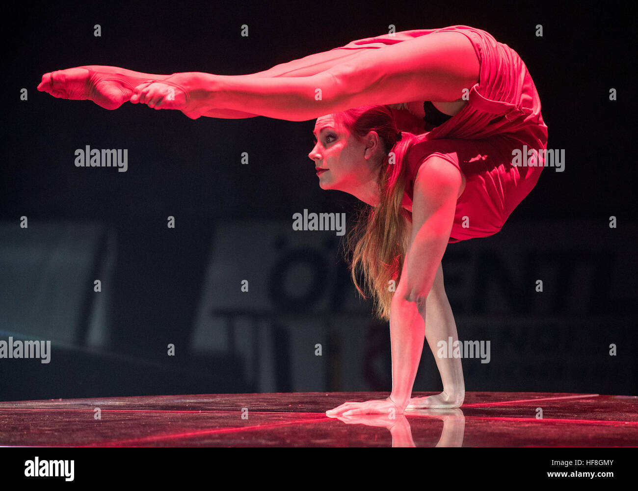 Young Russian woman gymnast competing in Floorwork section of a competition  Stock Photo - Alamy