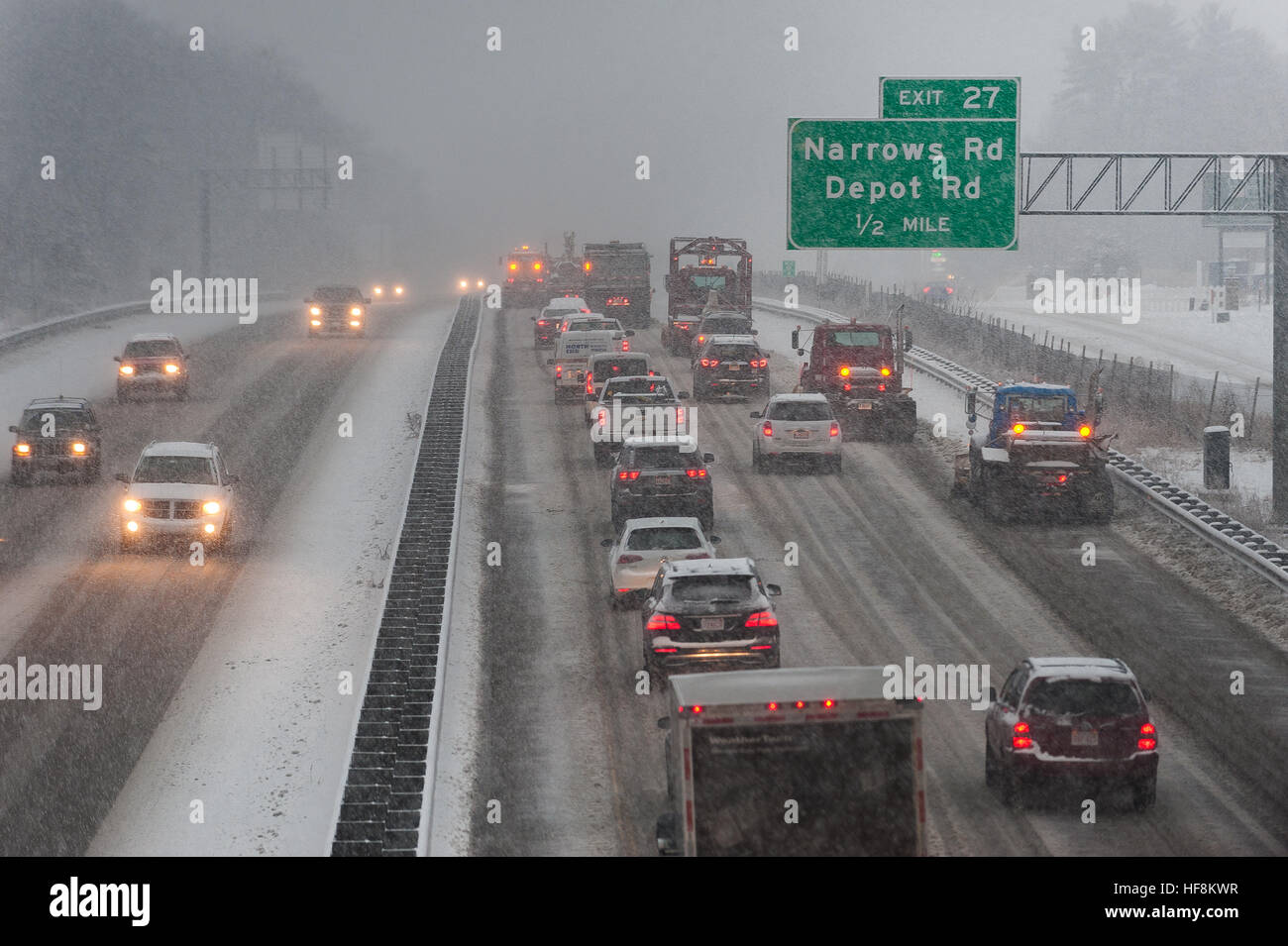 Westminster, Massachusetts, USA. 29 December, 2016. A battery of