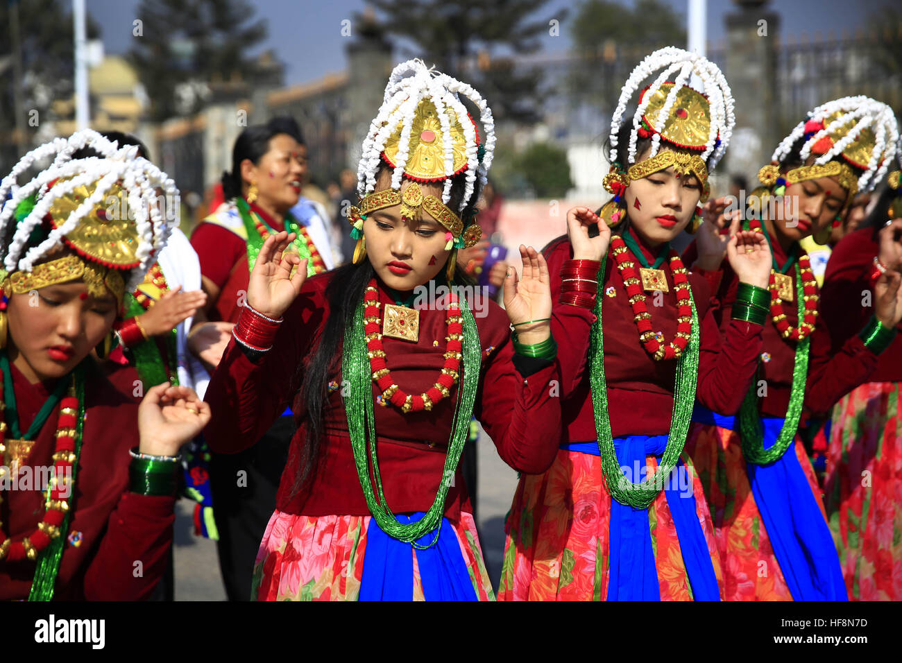 Kathmandu, Nepal. 30th Dec, 2016. Nepalese women from ethnic Gurung