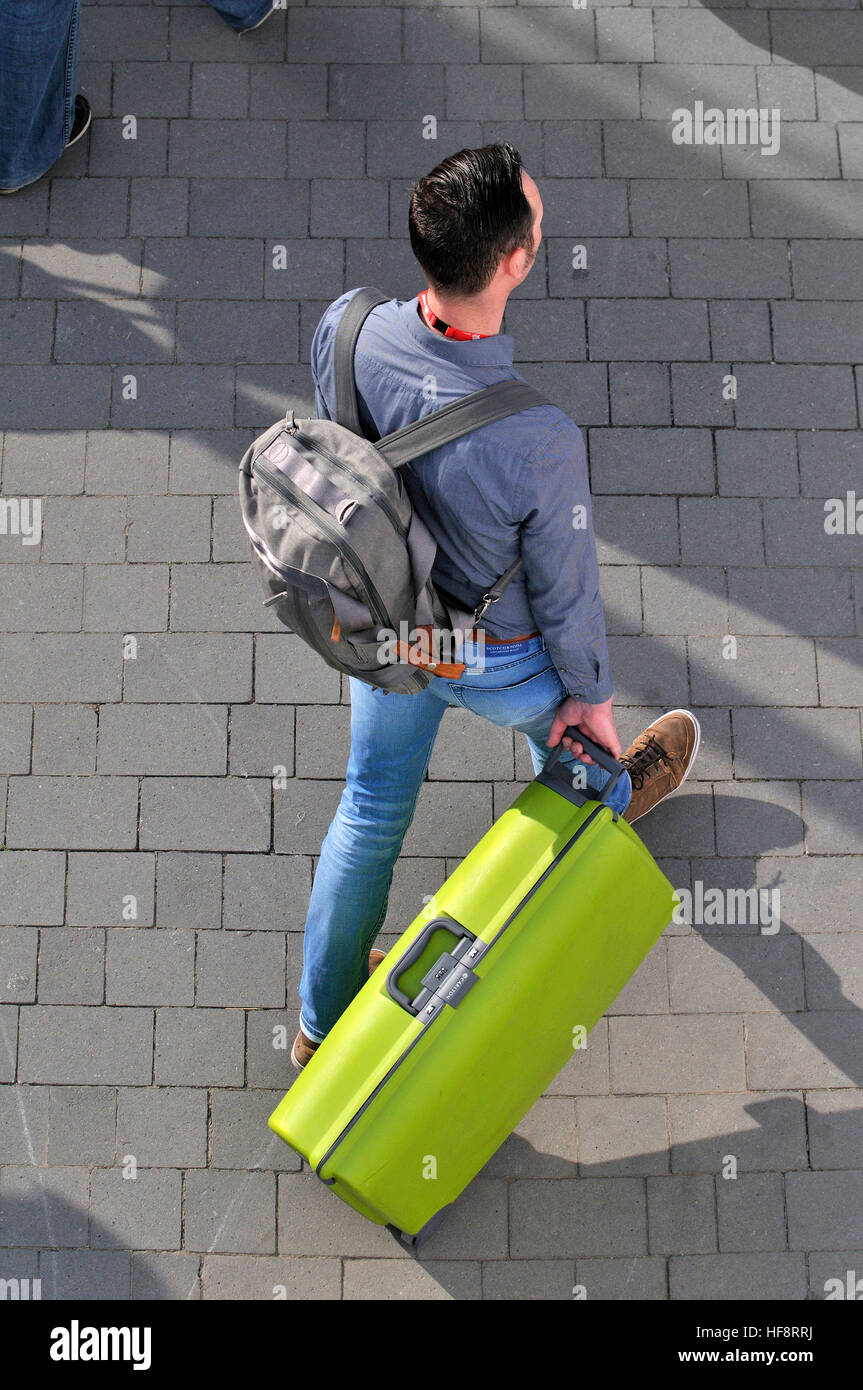 Man with suitcase Stock Photo - Alamy
