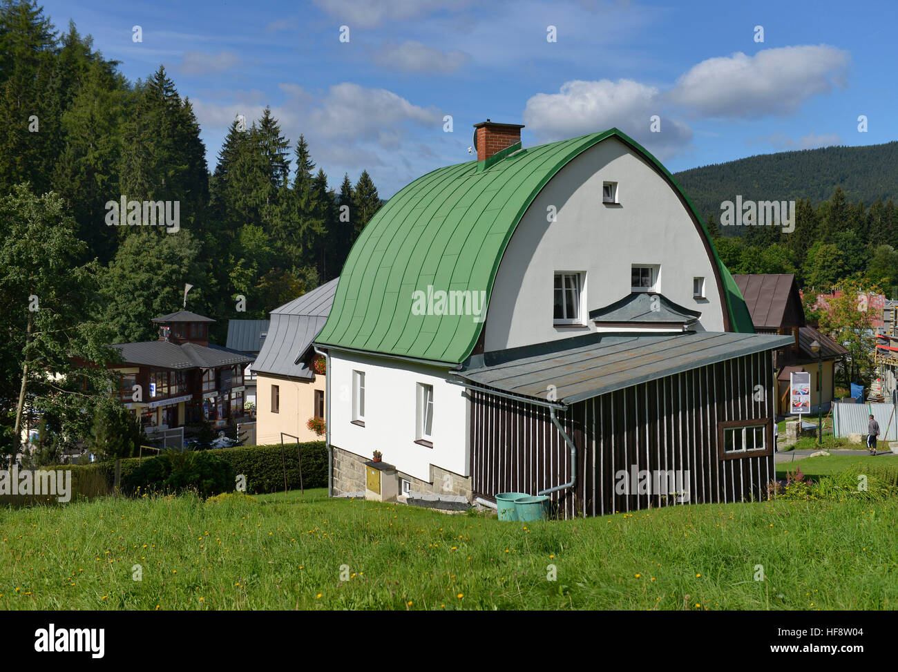 Wohnhaus, Spindlersmuehle, Tschechien, Dwelling house, wooden spindle maker's mill, Czechia Stock Photo