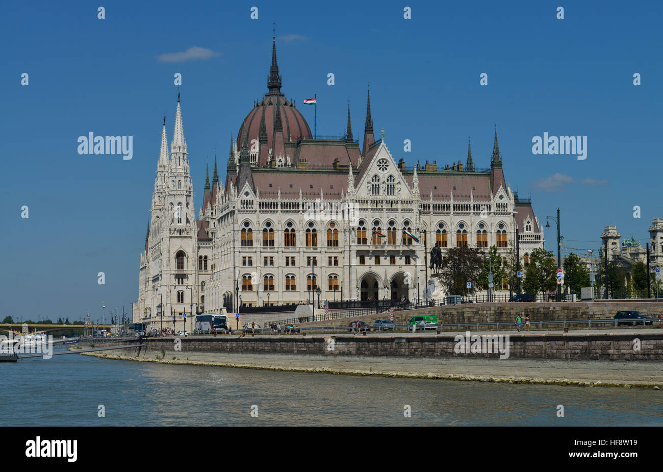Parlamentsgebaeude, Donau, Budapest, Ungarn, Parliament building, the Danube, Hungarian Stock Photo