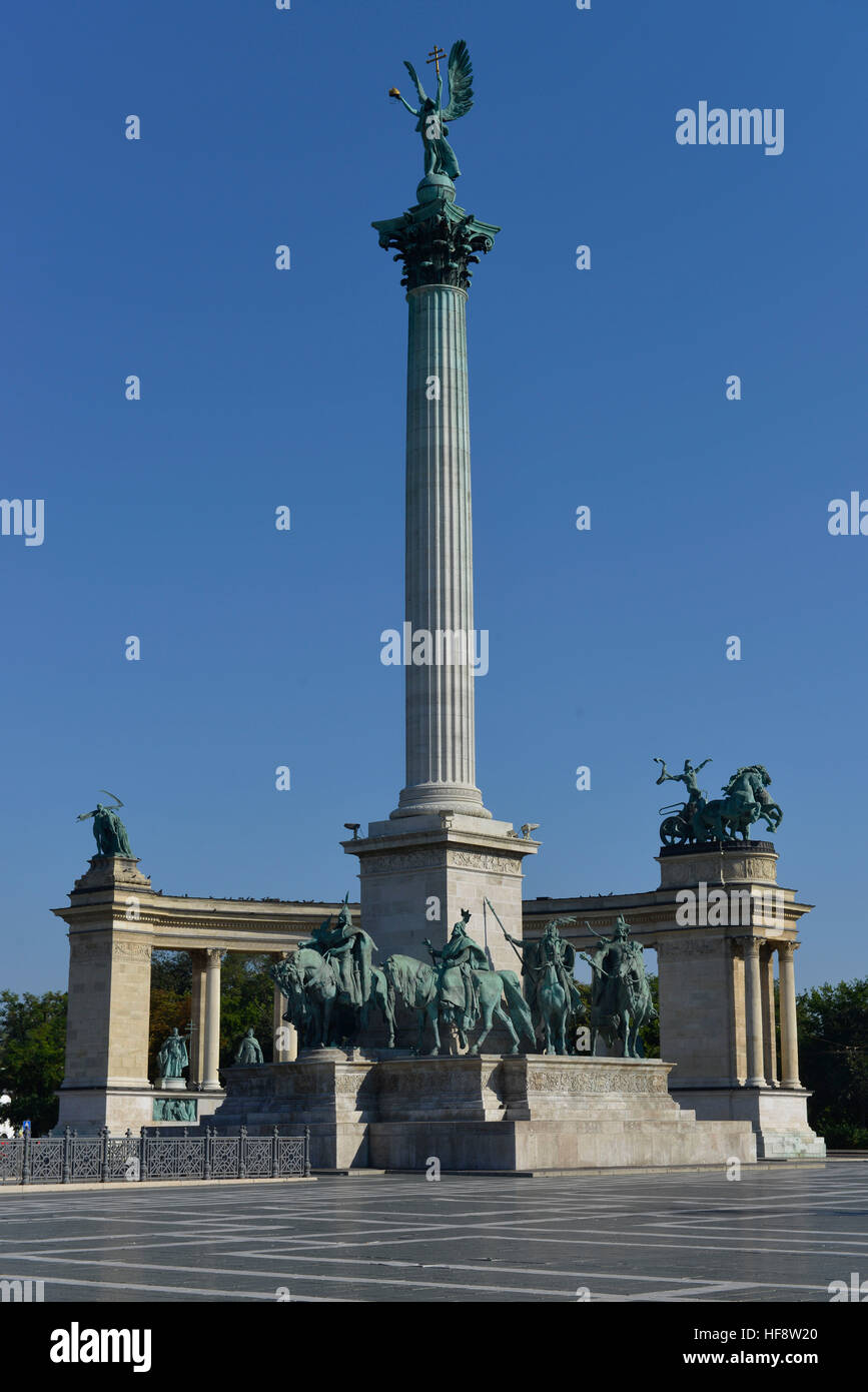 Milleniumsdenkmal, Heldenplatz, Budapest, Ungarn, heroic place, Hungarian Stock Photo