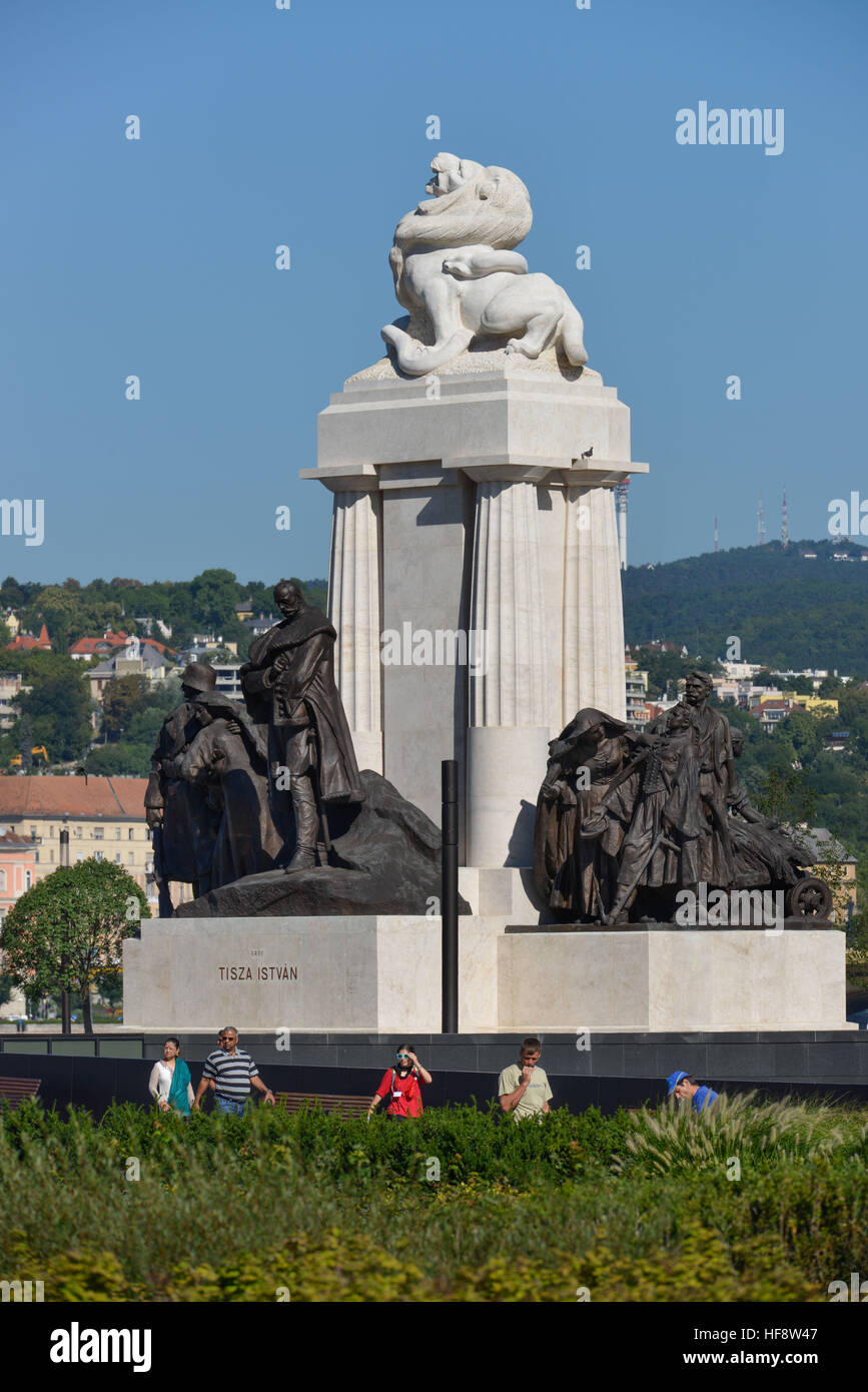 Istvan-Tisza-Denkmal, Kossuth ter, Budapest, Ungarn, Istvan Tisza monument, Hungary Stock Photo