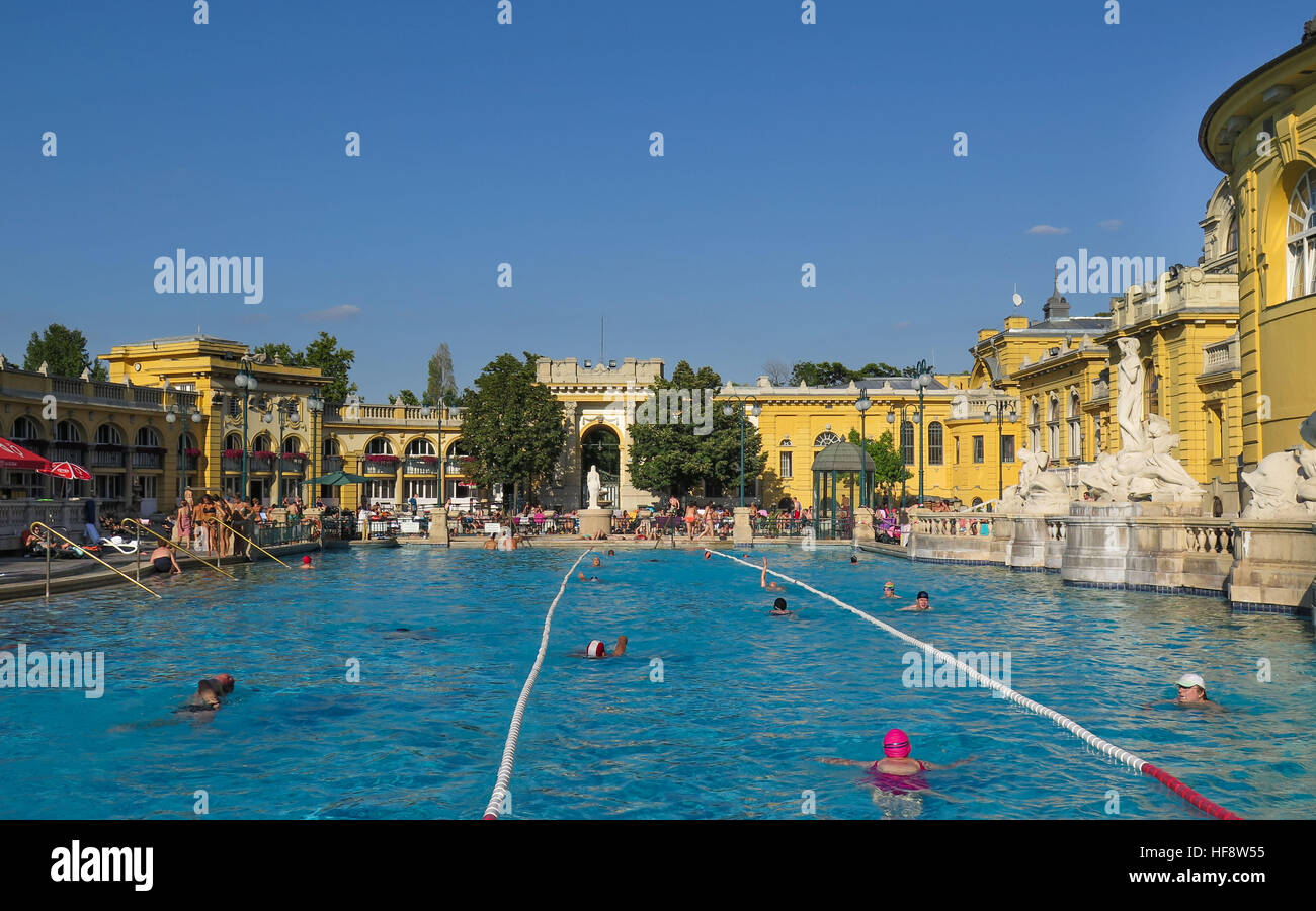 Szechenyi Heilbad, Budapest, Ungarn, Szechenyi medicinal bath, Hungarian Stock Photo