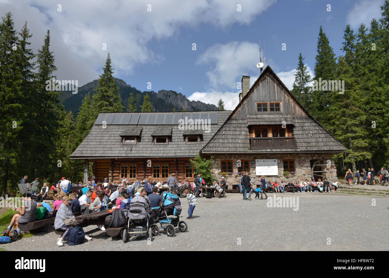 Berghuette, Schronisko Gorskie, Dolina Koscieliska, Hohe Tatra, Polen, Mountain hut, the high Tatra Mountains, Poles Stock Photo