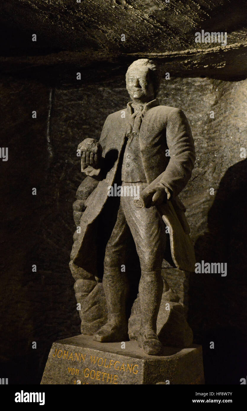 Salzfigur, Johann Wolfgang von Goethe, Salzmine, Wieliczka, Polen, Salt figure, salt mine, Poland Stock Photo