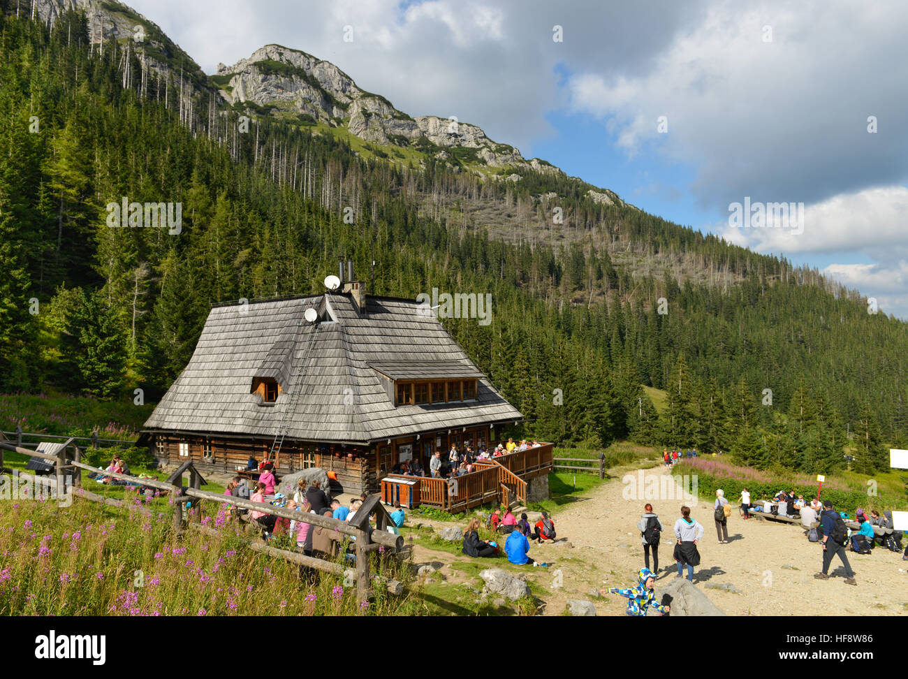 Berghuette Kondratowa, Hohe Tatra, Polen, Mountain hut Kondratowa, the high Tatra Mountains, Poles Stock Photo
