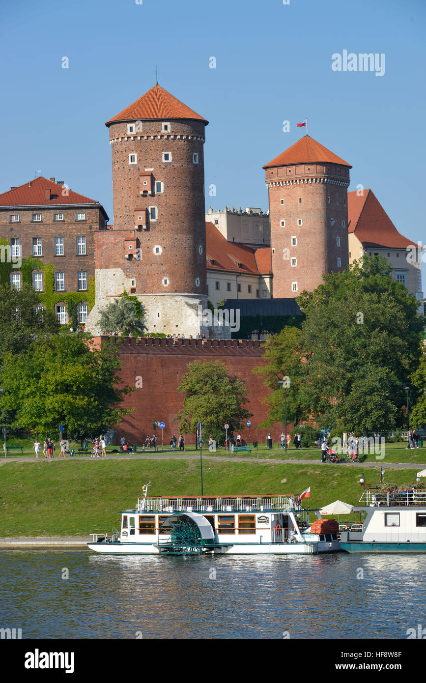 Wawelberg, Weichsel, Krakau, Polen, Mountain Wawel, the Vistula, Cracow, Pole Stock Photo