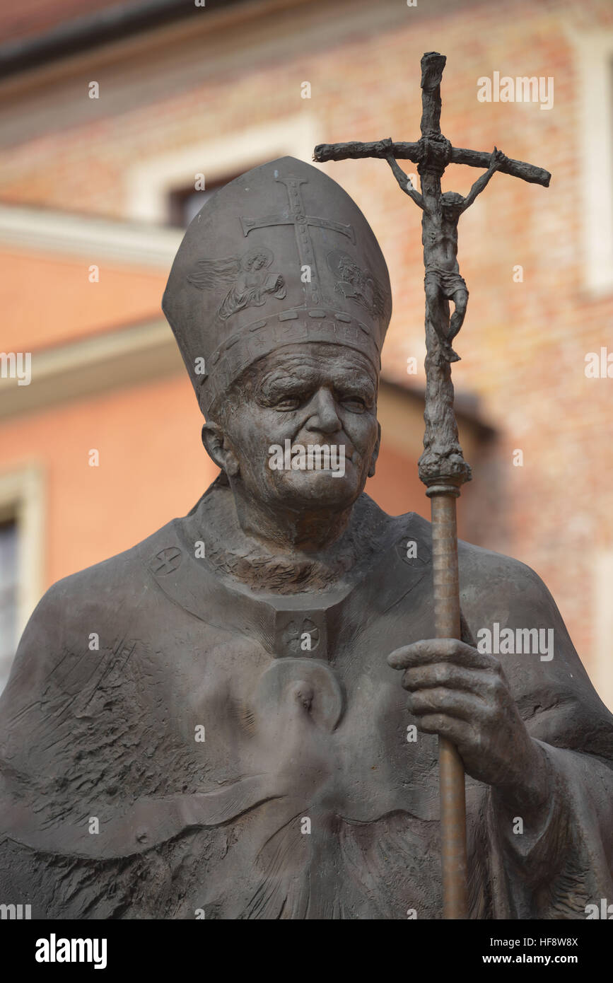 Statue, Johannes Paul II., Wawel, Krakau, Polen, Johannes Paul II, Cracow, Poland Stock Photo