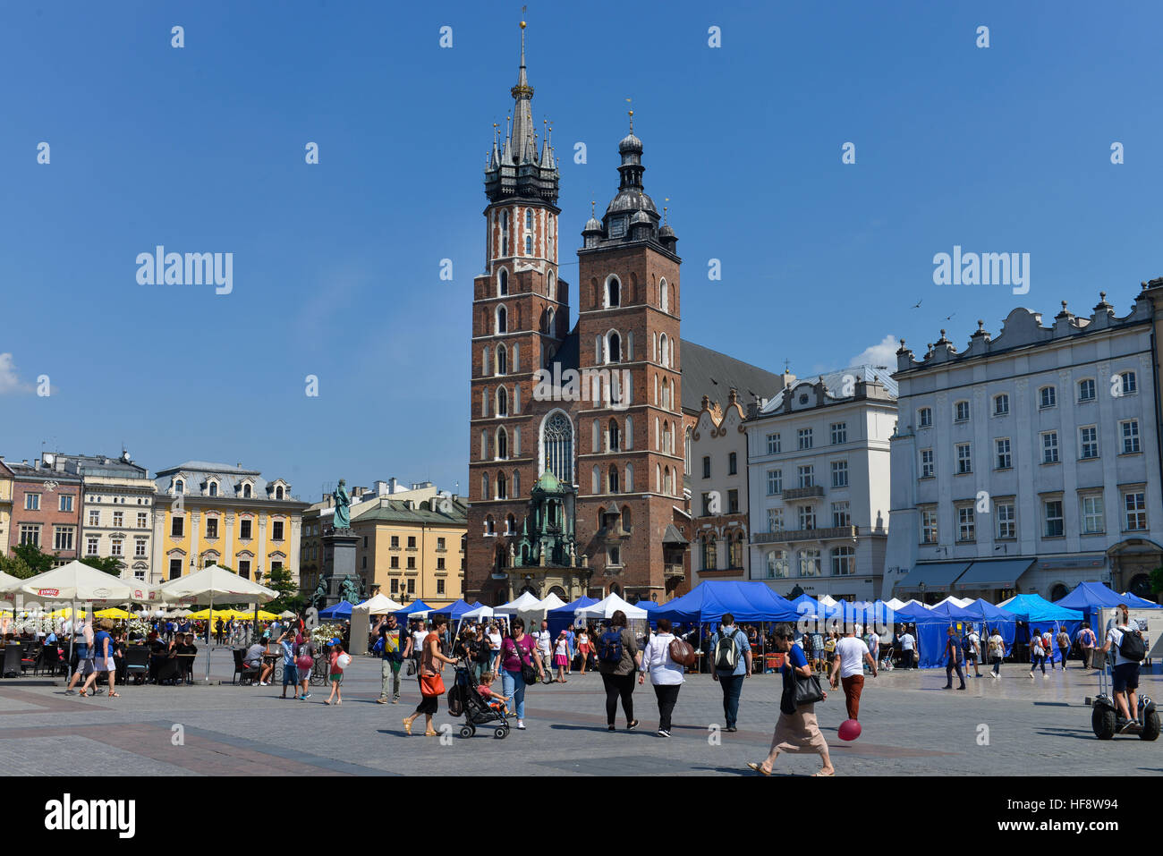 Marienkirche, Hauptmarkt, Krakau, Polen, Marien's church, central market, Cracow, Poland Stock Photo