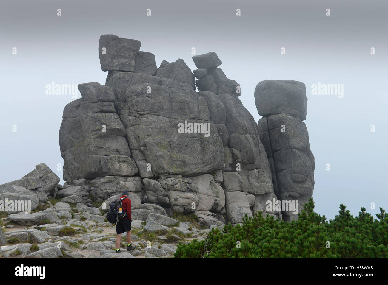 Mittagstein, Riesengebirge, Polen, Midday stone, Sudeten Mountains, Poles Stock Photo