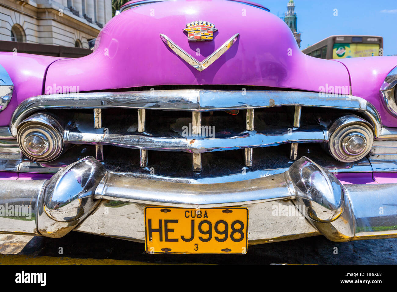 Old American Car, Havana, Cuba Stock Photo